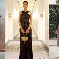 Mengenakan outfit berwarna hitam nampaknya menjadi andalan setiap wanita untuk membuat tubuhnya menjadi lebih ramping dan elegan. Seperti halnya para selebriti cantik ini yang tampak lebih seksi dengan outfit hitamnya. (Instagram)