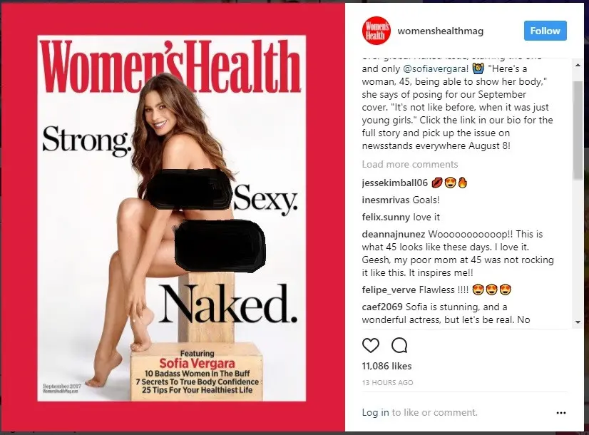 Sofia Vergara terlihat percaya diri berpose seksi untuk cover majalah ternama. 