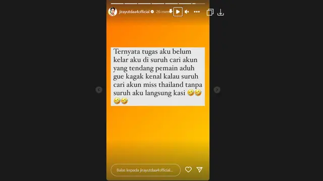 Jirayut Dapat Tugas dari Warganet Usai Pertandingan Final Sepak Bola SEA Games 2023: Cari Siapa yang Tendang Pemain Indonesia. (instagram.com/jirayutdaa4official)