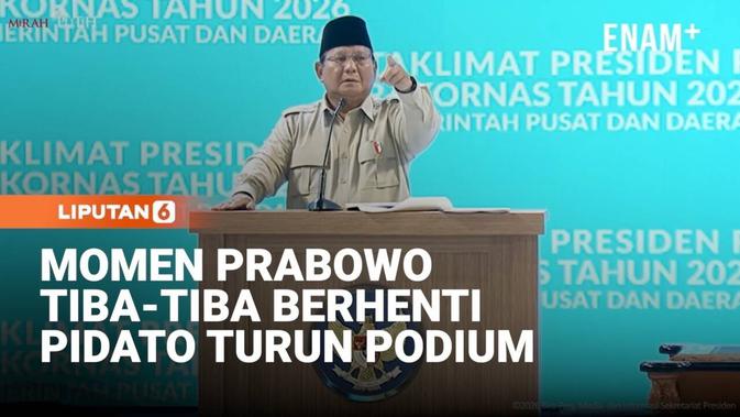 Momen Prabowo Tiba-Tiba Berhenti di Tengah Pidato Penting dan Turun Podium: Nah ini Lihat!