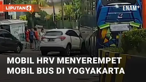VIDEO: Mobil HRV Menyerempet Mobil Bus di Yogyakarta, Netizen Dahulukan Bus!