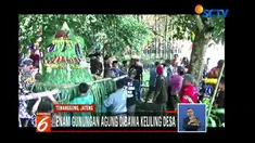 Warga Temanggung, Jawa Tengah, gelar tradisi Grebeg Lepen Telogo Bambu dengan kirab enam gunungan agung berisi hasil bumi sebagai rasa syukur.