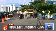 Perbaikan terus dilakukan dengan cara ditambal aspal oleh Pemerintah Provinsi DKI Jakarta. Selama proses pengerjaan, jembatan layang tidak ditutup total.