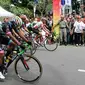 Tak hanya menyabet juara etape 1 Tour de Linggarjati, Agung Ali Sahbana juga berhasil menjadi pebalap tercepat di rute tanjakan.