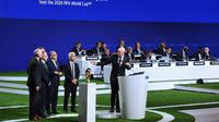 Kanada, Amerika Serikat, dan Meksiko secara resmi terpilih menggelar Piala Dunia 2026.. (AFP/Kirill Kundryavtsev)