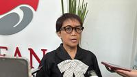 Menteri Luar Negeri Retno Marsudi saat ditemui sejumlah media di Gedung Pancasila, Kementerian Luar Negeri, Senin (14/8/2023). (Liputan6.com/Benedikta Miranti)