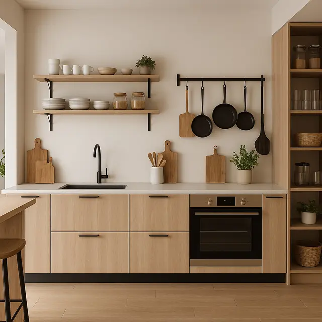 Desain Dapur Kecil Minimalis Modern dengan Konsep Open Space/Ilustrasi AI
