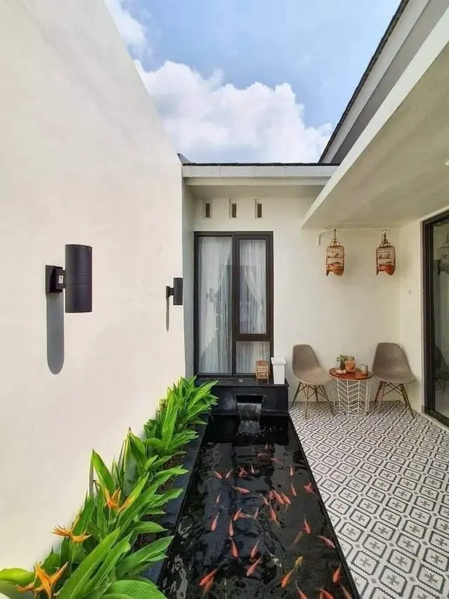 Desain Balkon Terbuka Natural Modern