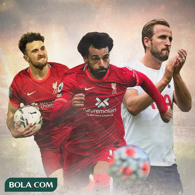 Ilustrasi - Diogo Jota, Mohamed Salah, Harry Kane