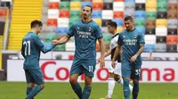 Striker AC Milan, Zlatan Ibrahimovic (tengah). (Andrea Bressanutti/LaPresse via AP)