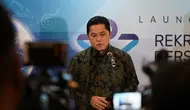 Menteri BUMN Erick Thohir meluncurkan Program Rekrutmen Bersama BUMN 2022 pada Selasa (12/4/2022). (Foto: Kementerian BUMN/Permana Aji)