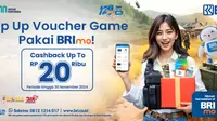 Top Up Voucher Game Pakai BRImo Jadi Lebih Cuan, Ada Cashback Real-Time!