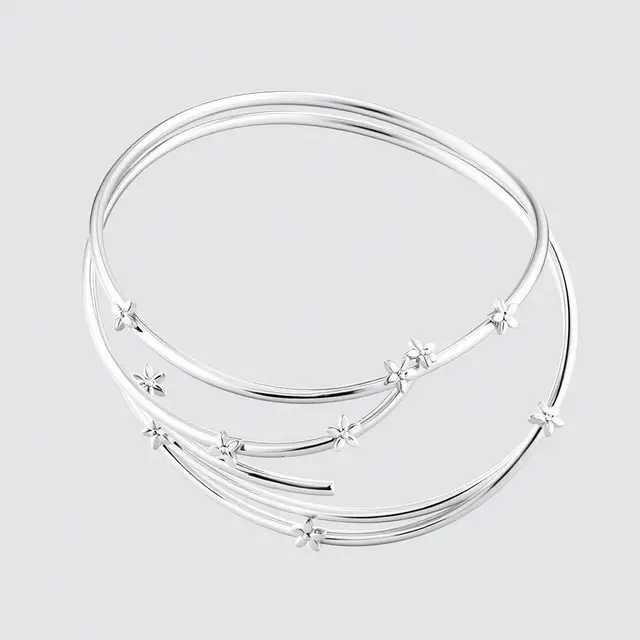 Bentuk Model Gelang Emas Putih Bunga