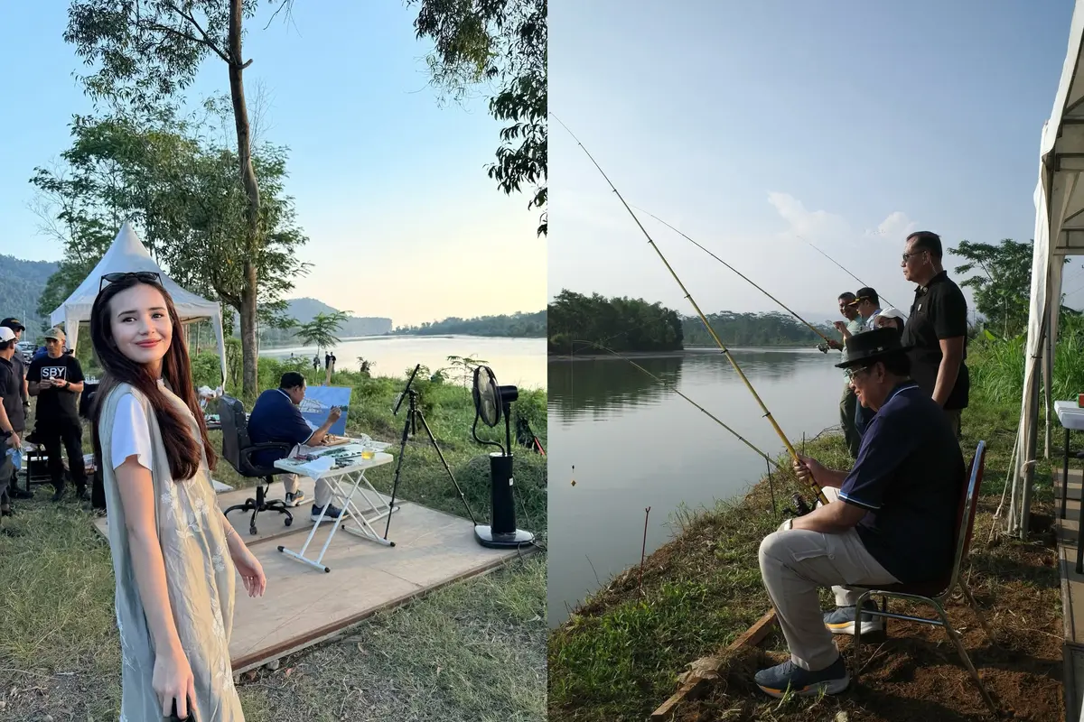 Potret Beby Tsabina Berkunjung ke Pacitan Bersama Suami, Lihat SBY Melukis hingga Ikut Memancing