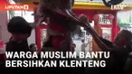 Sambut Tahun Baru Imlek, Warga Muslim di Jember Bantu Bersihkan Klenteng