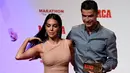 Georgina Rodriguez saat mendampingi Cristiano Ronaldo dalam acara Penghargaan MARCA Leyenda di Madrid pada Juli 2019. (AFP/Javier Soriano)