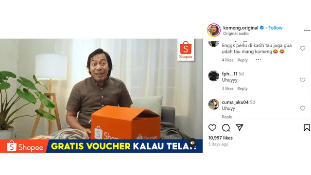 Garansi Tepat Waktu Hadir di Shopee, Begini Reaksi Girang Ayu Ting Ting, Komeng, dan Lesti Kejora
