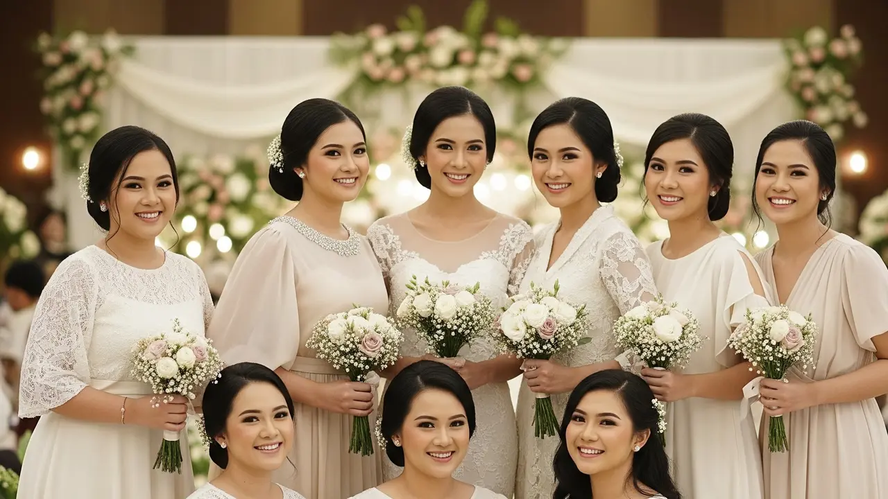 Baju Bridesmaid Cream Kekinian (Image by Gemini AI)