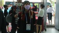 Tim bulutangkis Indonesia tiba di Vietnam, untuk menghadapi SEA Games 2021. (dok PBSI)