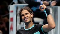 Rafael Nadal tampil impresif menundukkan Andy Murray 6-4, 6-1, di ajang ATP World Tour Finals di O2 Arena, London, Rabu (18/11/2015)