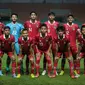 Starting line-up Timnas Indonesia U-17 saat menghadapi Guam U-17 di laga Grup B Kualifikasi Piala Asia U-17 2023 di Stadion Pakansari, Bogor pada Senin (3/10/2022)