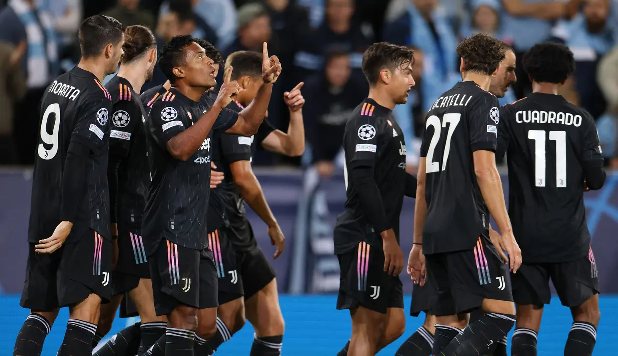 Gol keempat tak kunjung datang, alhasil skor 3-0 bertahan hingga akhir laga. Juventus sukses meraih poin tiga di matchday pertama grup H Liga Champions 2021/2022. (Foto: AFP/Jonathan Nackstrand)