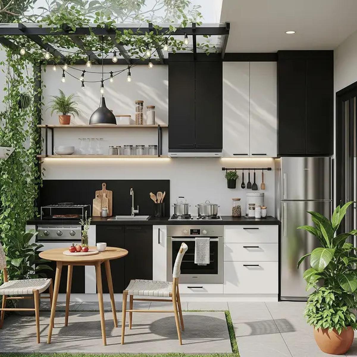 9 Model Dapur Terbuka 2x3 Meter Rumah Type 45 dengan Area Makan Ala Kafe Outdoor