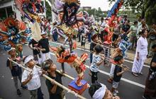 Meriahnya Pawai Ogoh-ogoh Sambut Nyepi di Bundaran HI Jakarta
