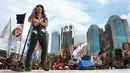 Sebelum konser berlangsung, Slank mengatakan sebagai musisi Indonesia, mereka pun ingin berpartispasi dalam merayakan pesta demokrasi dan juga bentuk dukungannya terhadap pasangan Ahok dan Djarot. (Bambang E. Ros/Bintang.com)
