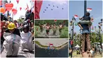 Foto kolase perayaan Hari Ulang Tahun (HUT) ke-78 Republik Indonesia (RI). (AFP)