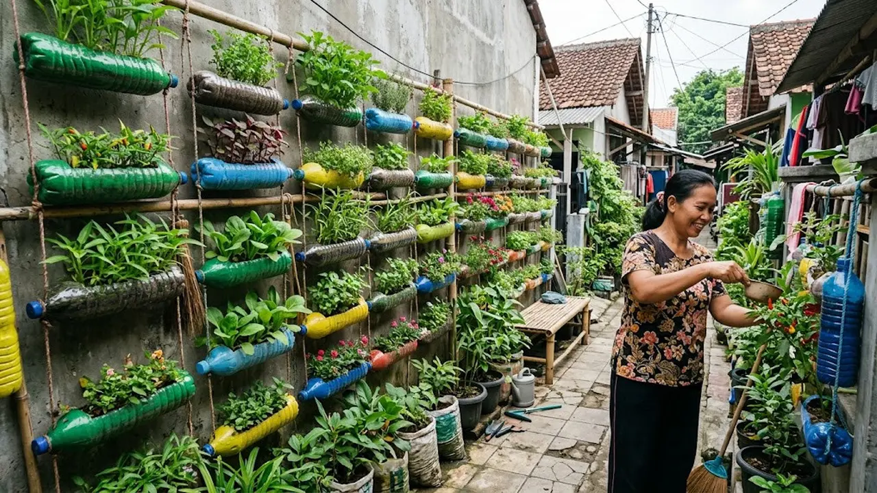 Cara Membuat Taman Mini dari Botol Bekas