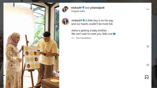Miskah Shafa gender reveal (instagram.com/miskashf)