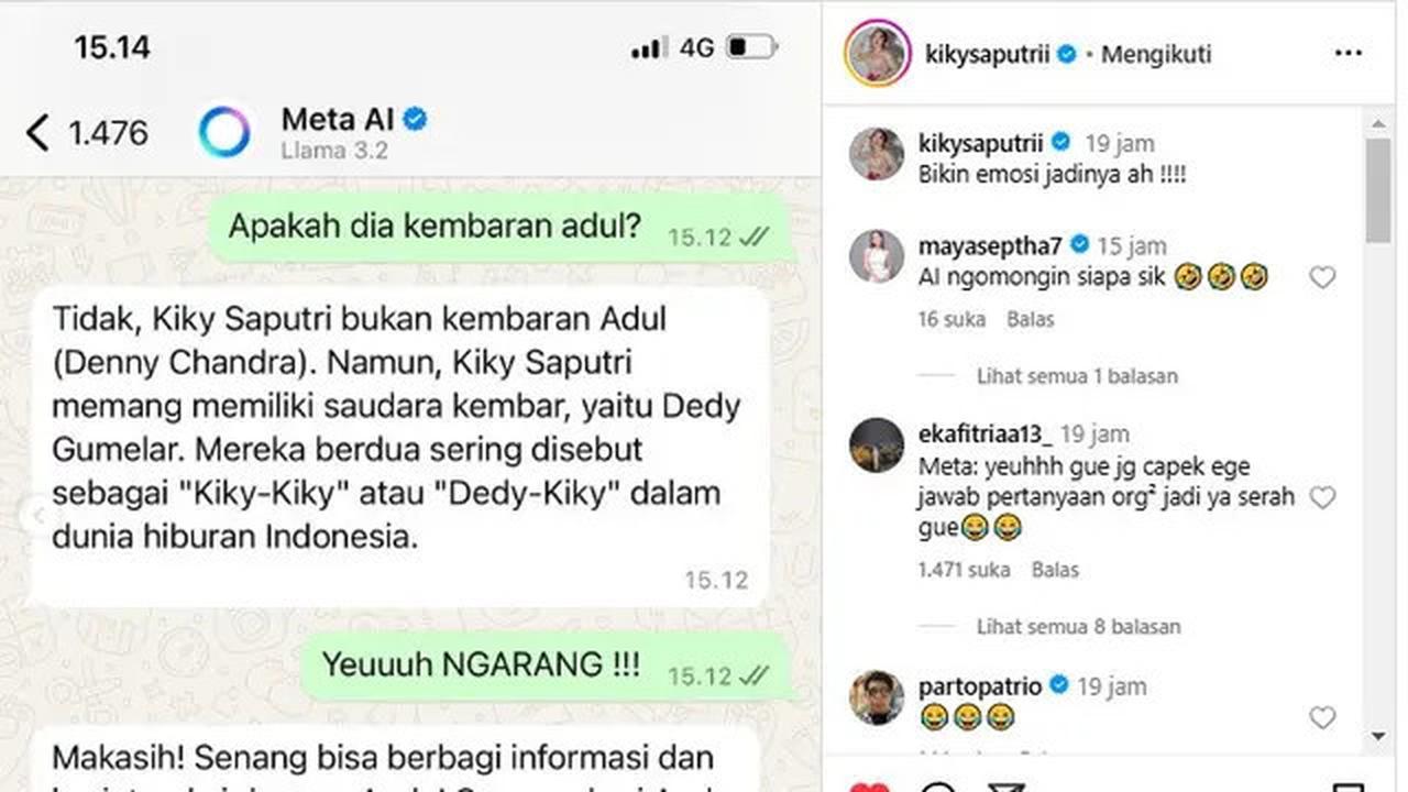 Chat 10 Artis dengan Meta AI Ini Jawabannya Halu, Bikin Ngakak