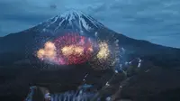 Malam Festival Musim Panas di Jepang Bakal Tampilkan Gunung Fuji Penuh Kembang Api. (Dok:&nbsp;https://the-zekkeihanabi.com/mt-fuji/en/)