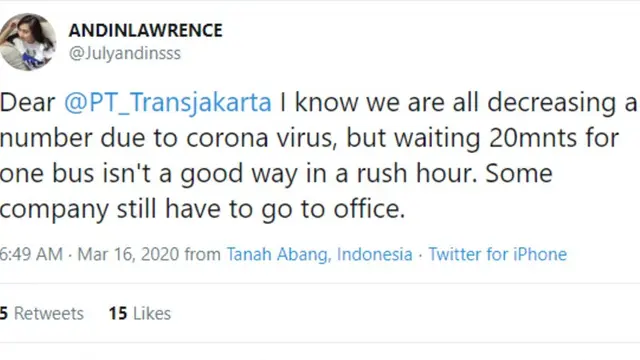 Transjakarta dan MRT Dibatasi untuk Cegah Virus Corona, Netizen: Ini Membunuh Pelan-Pelan Namanya