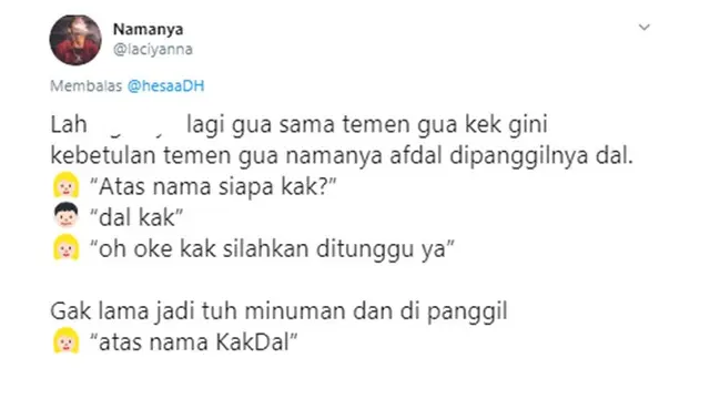 6 Cerita Warganet saat Pelayan Salah Tulis Nama Ini Kocak