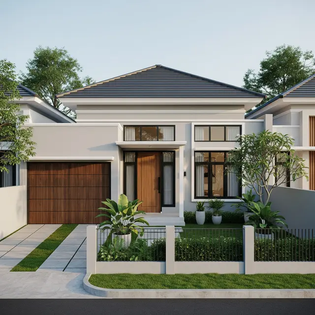 Gambar Rumah Minimalis Ada Garasi Mobil (Foto: Gemini AI)