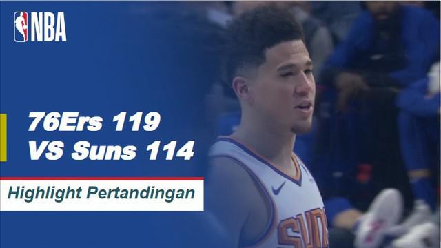 The 76ers naik 33 poin, 17 rebound dari Joel Embiid dan mengalahkan Suns 119-114. Devin Booker menurunkan 37 poin untuk Phoenix dalam kekalahan itu.