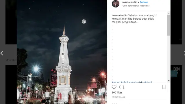 Foto gerhana bulan total hasil jepretan warganet