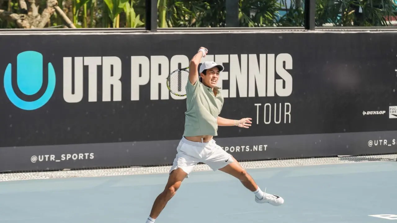Aksi Nathan Barki di Amman Men's World Tennis Tour Championship
