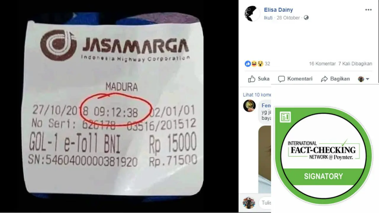 [Cek Fakta] Hoaks, Masuk Jembatan Tol Suramadu Bayar