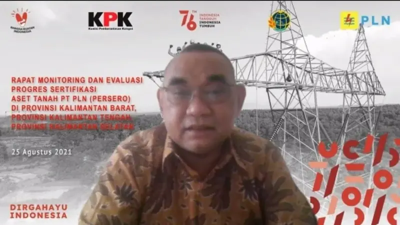 Rapat Monitoring dan Evaluasi Sertifikasi Tanah PLN di Wilayah Kalimantan, Rabu (25/08/2021).