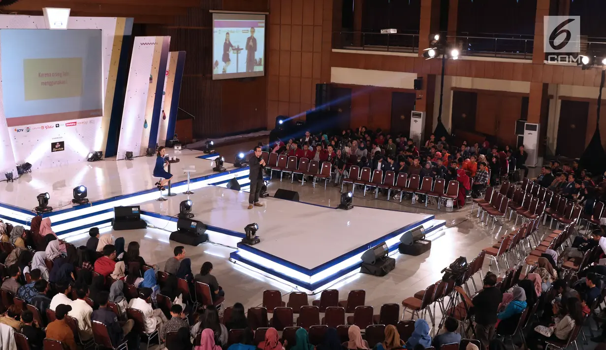 Co Founder&President at Bukalapak, M Fajrin Rasyid memberi materi tentang cara melihat peluang dan membuka bisnis selama EGTC 2018 di Universitas Padjajdaran, Bandung (5/12). M Fajrin Rasyid berbagi inspirasi bisnis. (Liputan6.com/Helmi Fithriansyah)