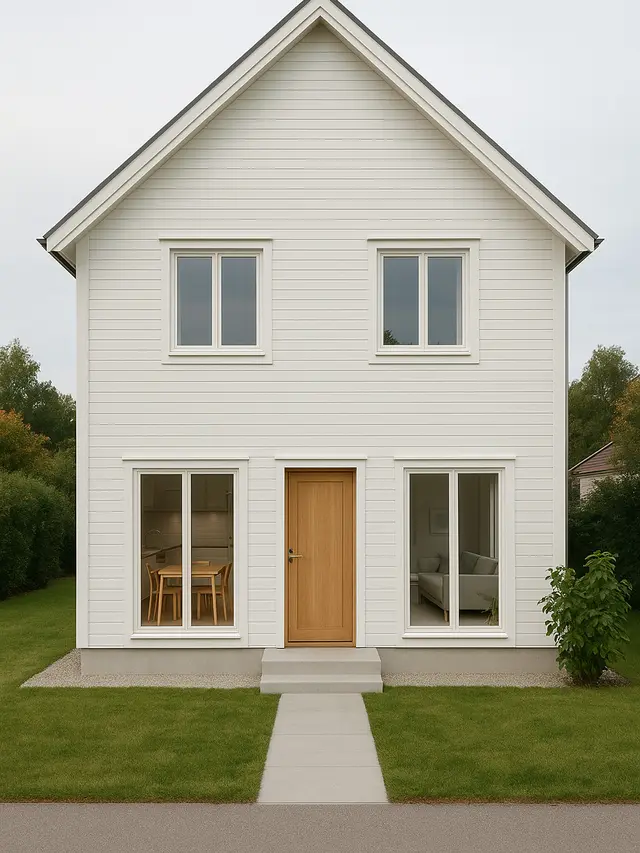 Rumah 2 Lantai Skandinavia dengan Atap Segitiga