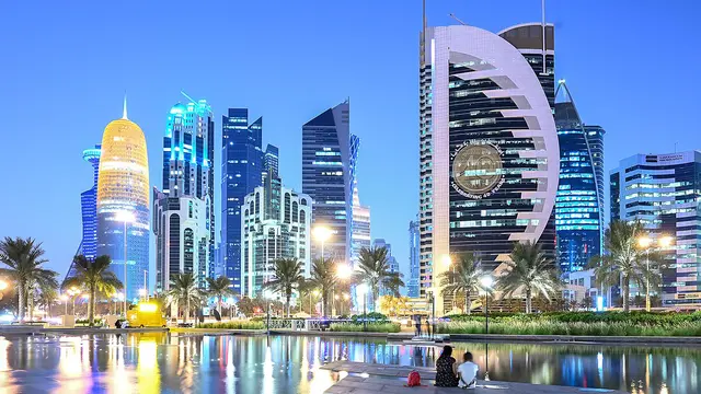 Skyline of Doha West Bay Qatar (Wikimedia Commons)