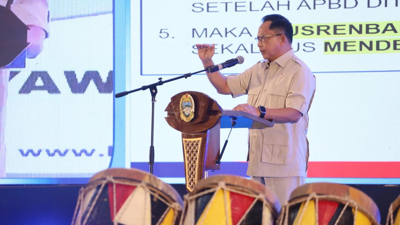 Mendagri Tito Karnavian Saat Membuka Musrenbang RKPD Sumut