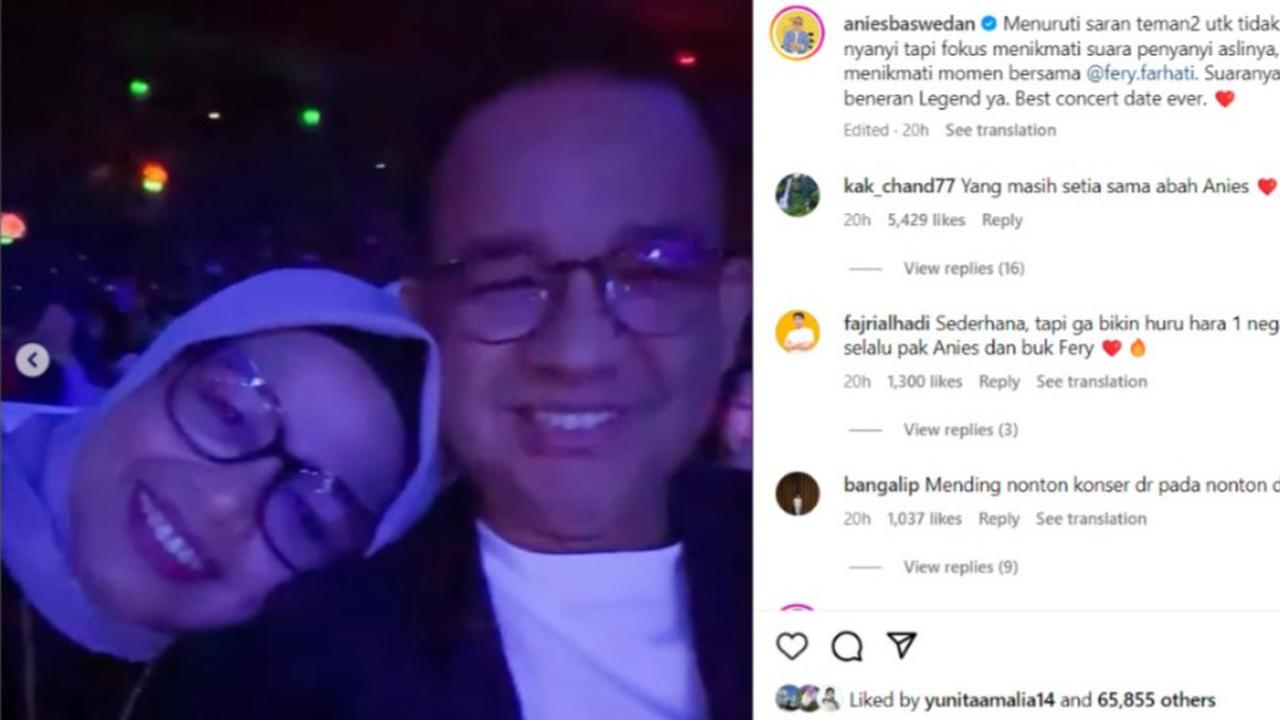 Momen Romantis Anies Baswedan dan Istrinya Nonton Konser John Legend di Sentul Saat Debat Pilkada Jakarta 2024