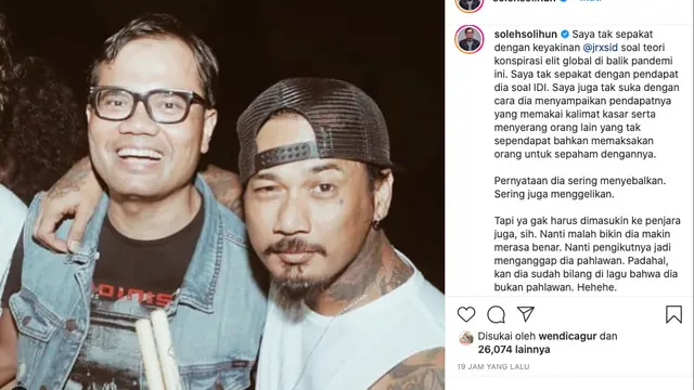 Soleh Solihun Serukan Pembebasan Jerinx SID