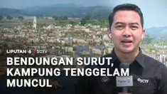 Cuaca tak menentu. Pemandangan tak biasa di Kabupaten Lebak, Banten. Bendungan Karian surut di musim kemarau, namun sisa-sisa bangunan di kampung yang tenggelam, kembali muncul.