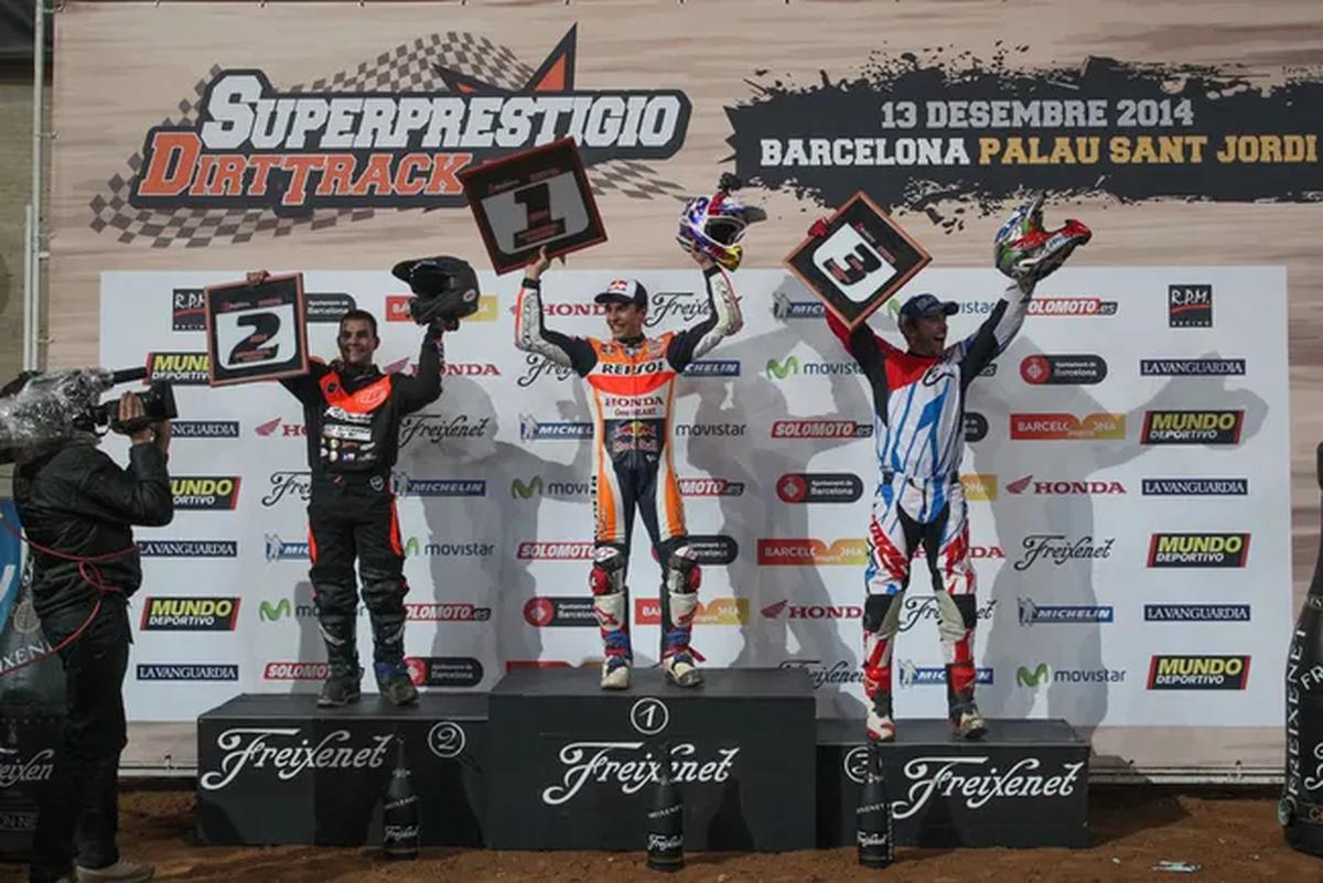 Podium Superprestigio II 2014: Marc Marquez, Jared Mees dan Kenny Noyes. (c) DTX Barcelona